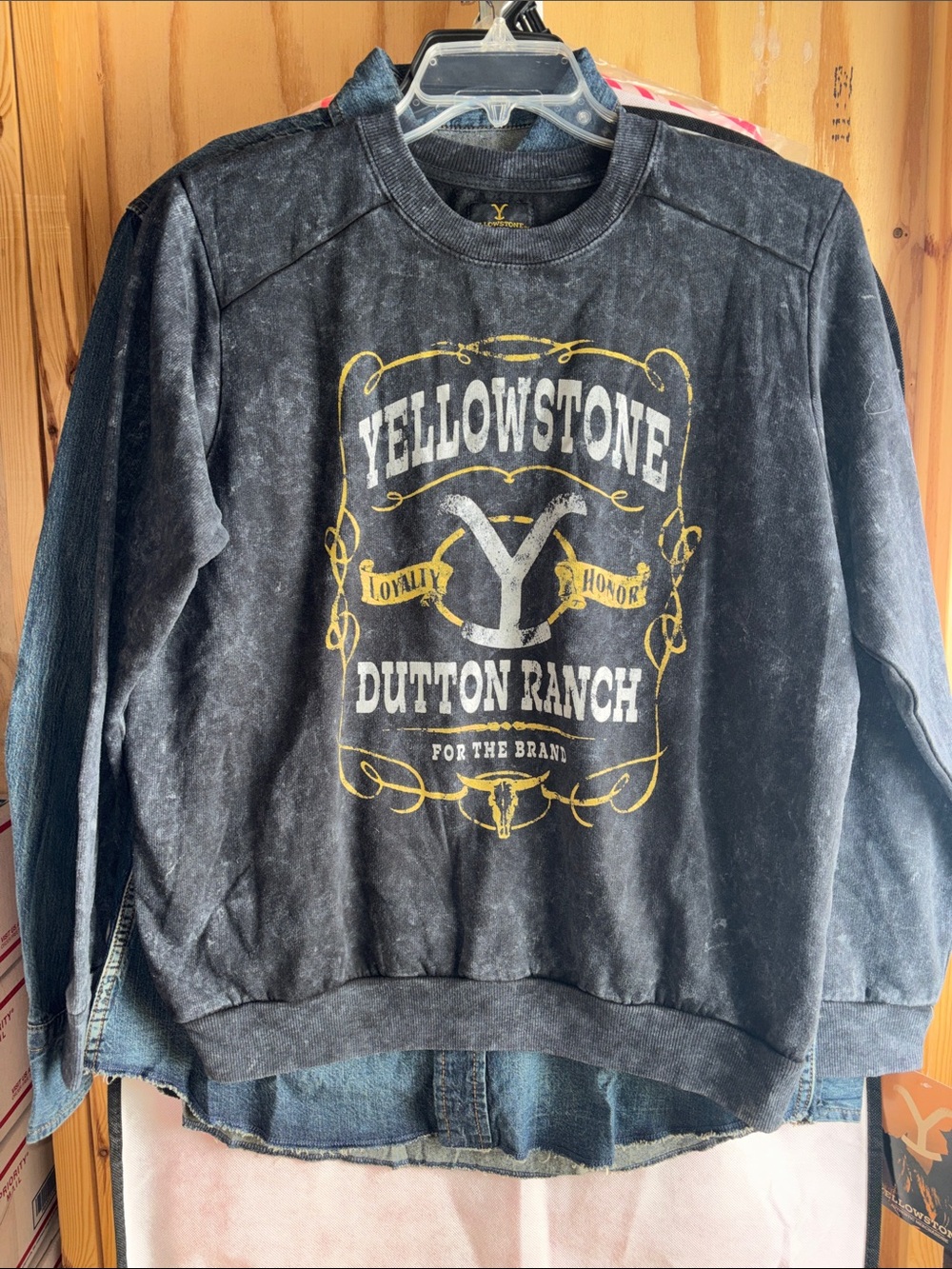 Yellowstone Dutton Ranch Black Graphic Crewneck Sweatshirt